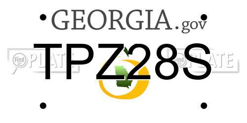 TPZ28S Georgia License Plate