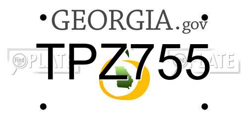 TPZ755 Georgia License Plate