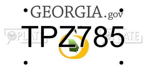 TPZ785 Georgia License Plate
