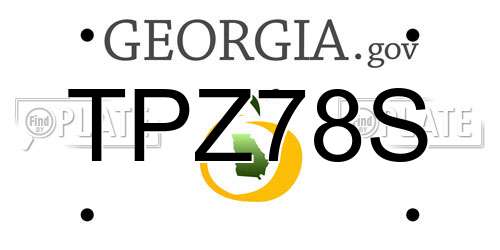 TPZ78S Georgia License Plate