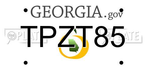 TPZT85 Georgia License Plate
