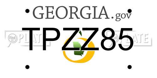 TPZZ85 Georgia License Plate
