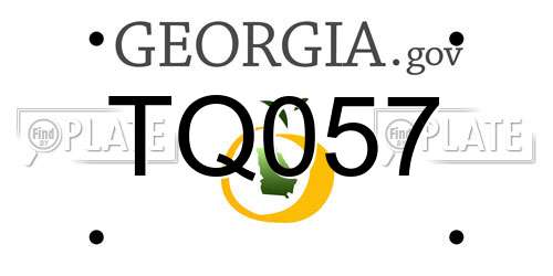 TQ057 Georgia License Plate