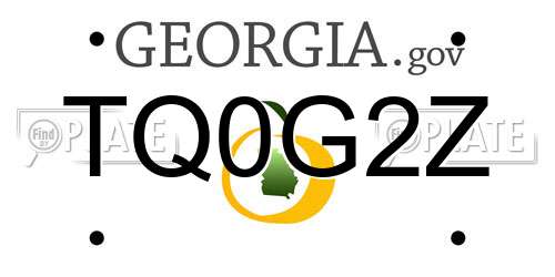 TQ0G2Z Georgia License Plate