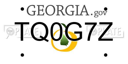 TQ0G7Z Georgia License Plate