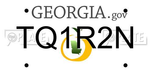 TQ1R2N Georgia License Plate