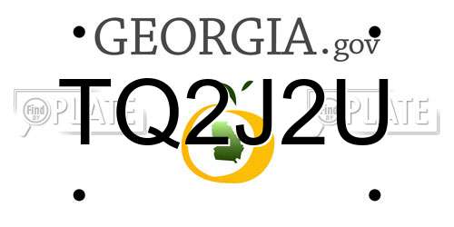 TQ2J2U Georgia License Plate