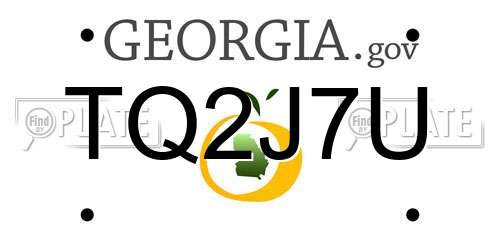 TQ2J7U Georgia License Plate