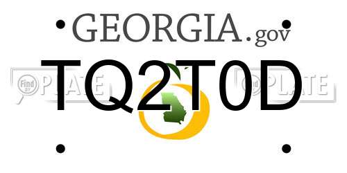 TQ2T0D Georgia License Plate