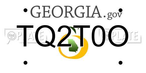 TQ2T0O Georgia License Plate