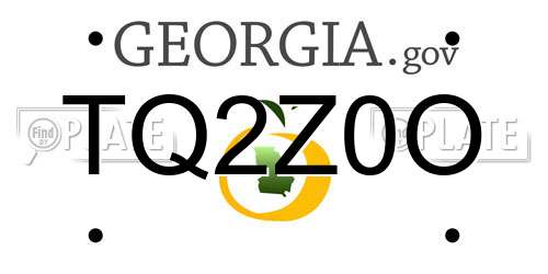 TQ2Z0O Georgia License Plate