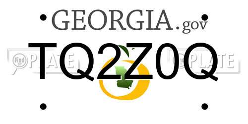 TQ2Z0Q Georgia License Plate