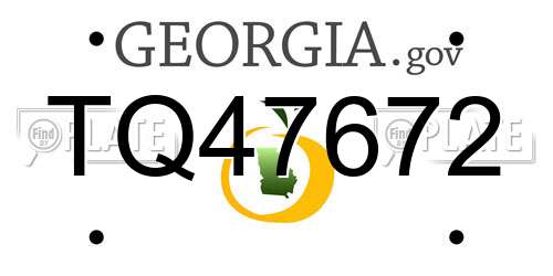 TQ47672 Georgia License Plate