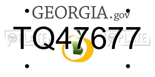 TQ47677 Georgia License Plate
