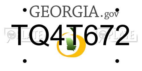 TQ4T672 Georgia License Plate