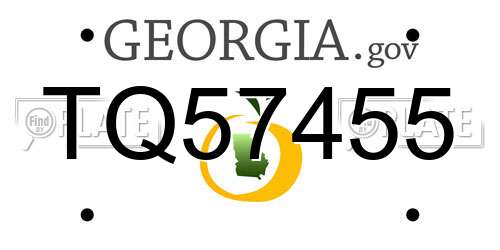 TQ57455 Georgia License Plate