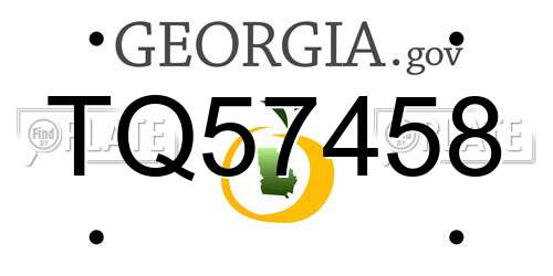 TQ57458 Georgia License Plate
