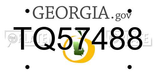 TQ57488 Georgia License Plate