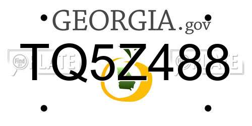 TQ5Z488 Georgia License Plate