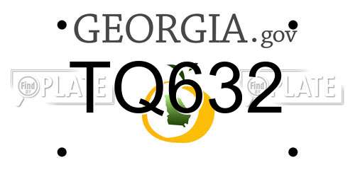 TQ632 Georgia License Plate