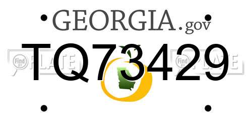 TQ73429 Georgia License Plate