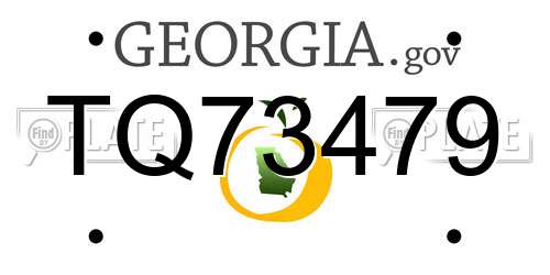 TQ73479 Georgia License Plate