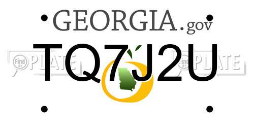 TQ7J2U Georgia License Plate