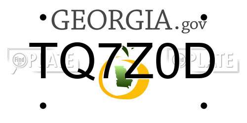 TQ7Z0D Georgia License Plate