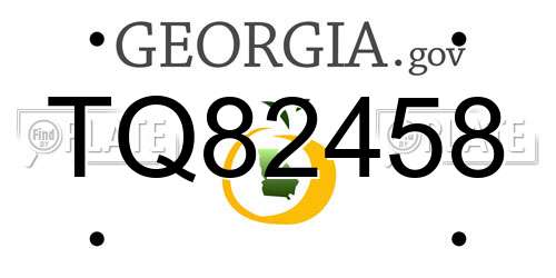 TQ82458 Georgia License Plate