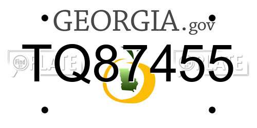TQ87455 Georgia License Plate