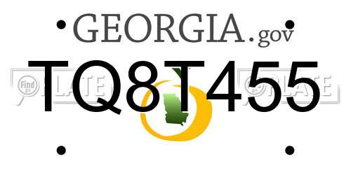 TQ8T455 Georgia License Plate