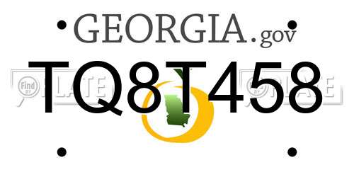TQ8T458 Georgia License Plate