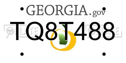 TQ8T488 Georgia License Plate