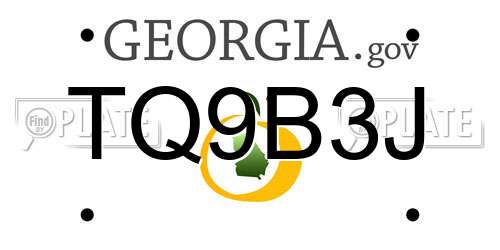 TQ9B3J Georgia License Plate