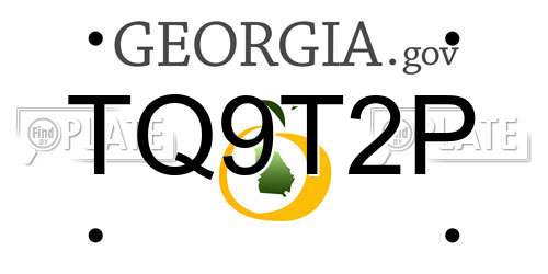 TQ9T2P Georgia License Plate