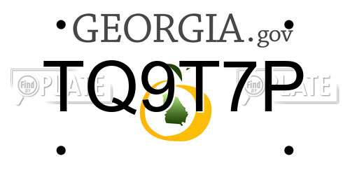 TQ9T7P Georgia License Plate