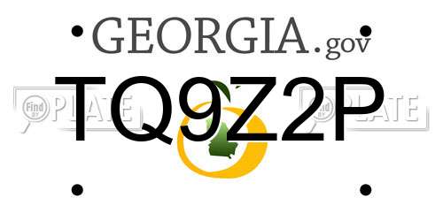 TQ9Z2P Georgia License Plate