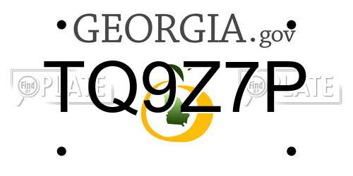 TQ9Z7P Georgia License Plate