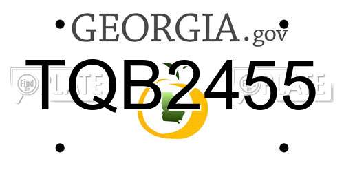 TQB2455 Georgia License Plate