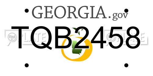 TQB2458 Georgia License Plate