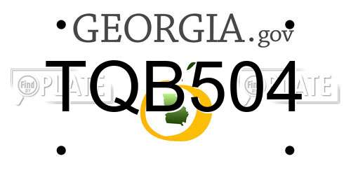 TQB504 Georgia License Plate