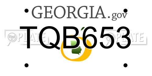 TQB653 Georgia License Plate