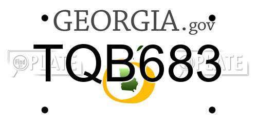 TQB683 Georgia License Plate