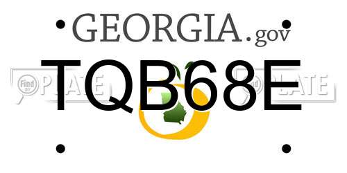 TQB68E Georgia License Plate