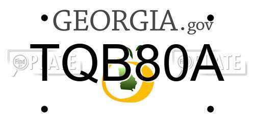 TQB80A Georgia License Plate