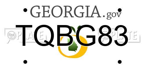 TQBG83 Georgia License Plate