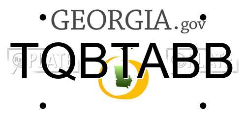 TQBTABB Georgia License Plate