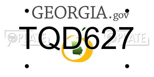 TQD627 Georgia License Plate