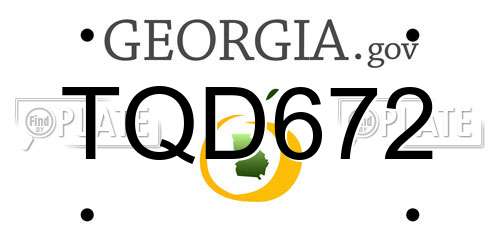 TQD672 Georgia License Plate