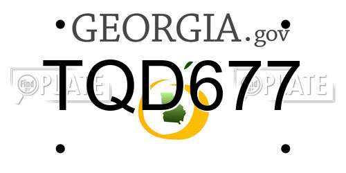 TQD677 Georgia License Plate